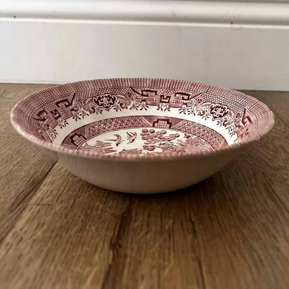 Wessex Collection England Red Willow Rosa Scalloped Edge Soup Salad‎ Bowl 6.5”